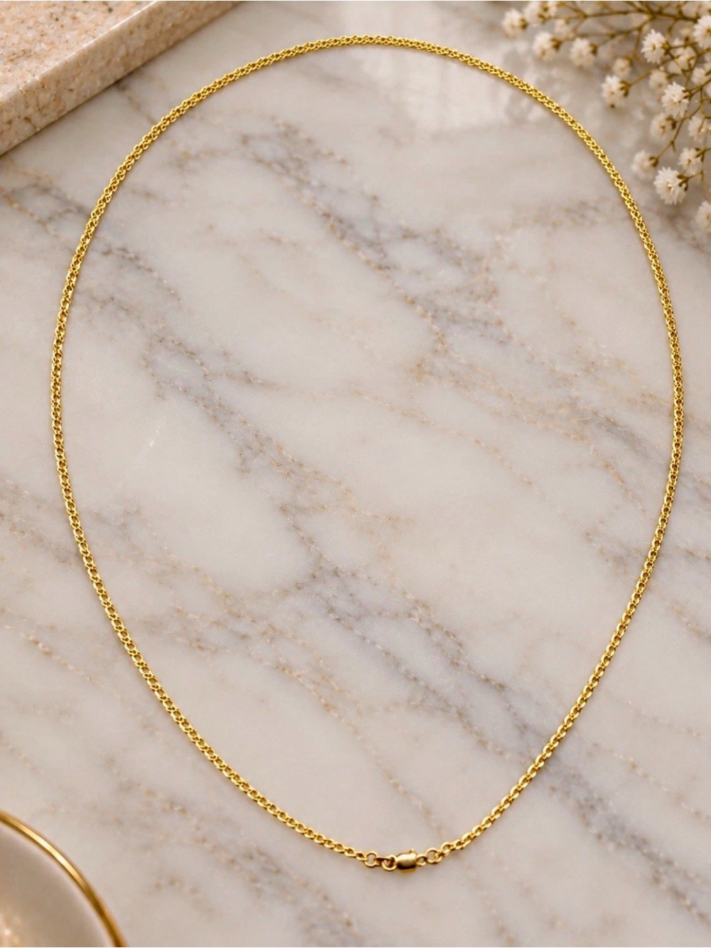 10K Solid Yellow Gold Rambo Chain Necklace 22” 2.3mm NEW